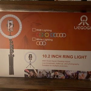 BNIB 10.2” Ring Light W Stand, Desk Tripod, Phone Holder